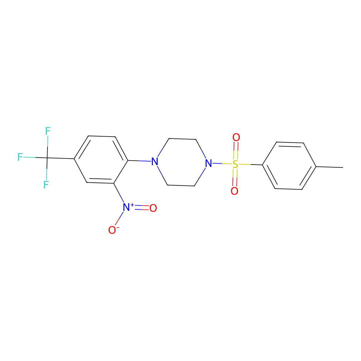 1-(4-Methylphenyl)sulfonyl-4-[2-nitro-4-(trifluoromethyl)phenyl]piperazine molecular structure, CAS 347354-97-6