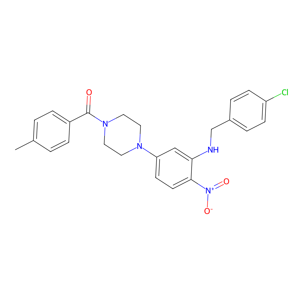 [4-[3-[(4-Chlorophenyl)methylamino]-4-nitrophenyl]piperazin-1-yl]-(4-methylphenyl)methanone molecular structure, CAS 347355-01-5