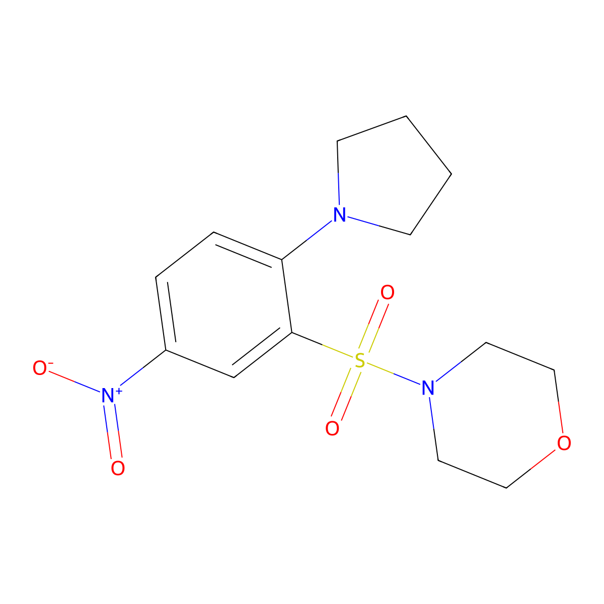 4-(5-Nitro-2-pyrrolidin-1-ylphenyl)sulfonylmorpholine molecular structure, CAS 347355-12-8