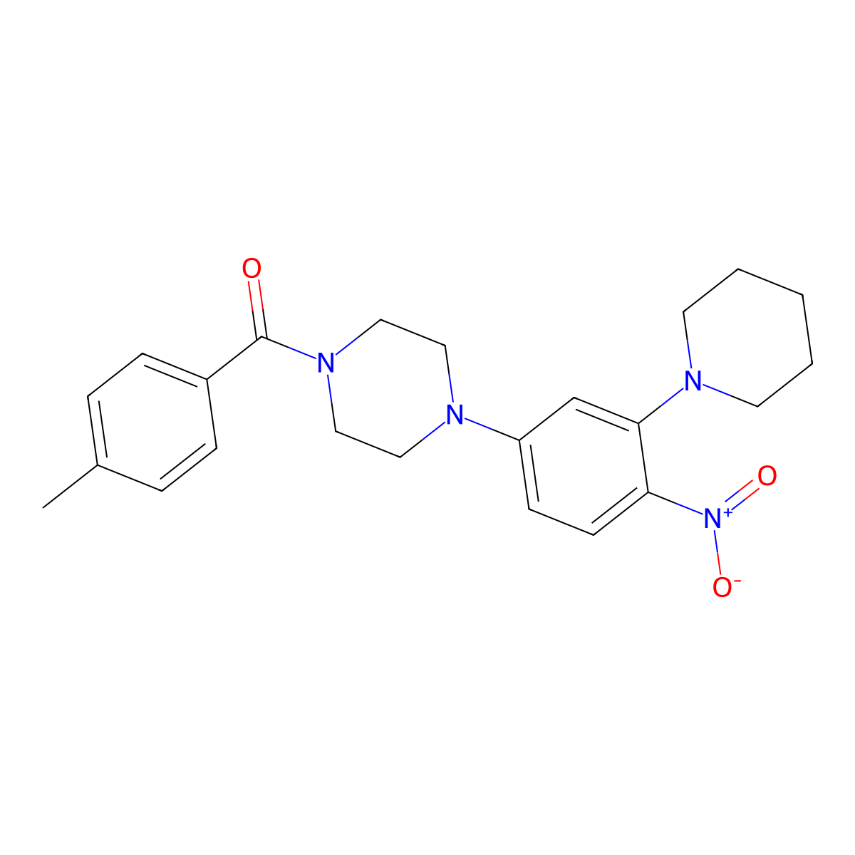 (4-Methylphenyl)-[4-(4-nitro-3-piperidin-1-ylphenyl)piperazin-1-yl]methanone molecular structure, CAS 347355-16-2