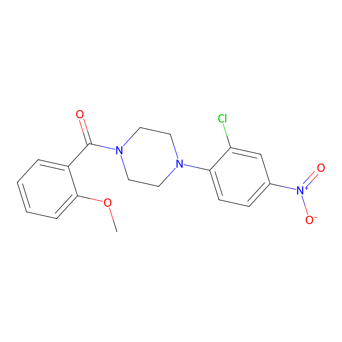 1-(2-Chloro-4-nitrophenyl)-4-(2-methoxybenzoyl)piperazine molecular structure, CAS 347355-22-0