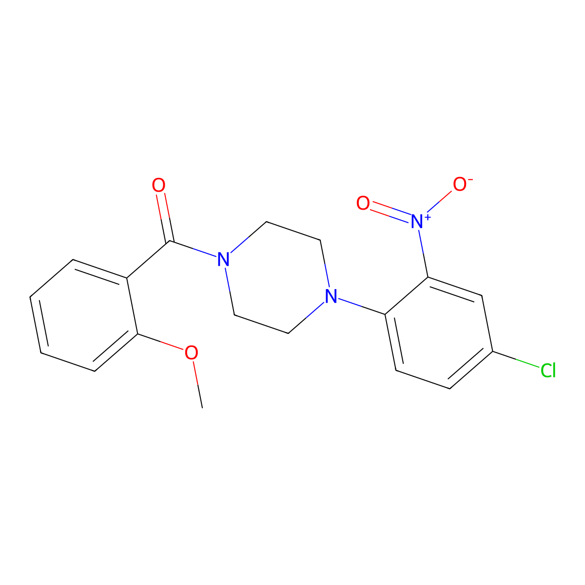 [4-(4-Chloro-2-nitrophenyl)piperazin-1-yl]-(2-methoxyphenyl)methanone molecular structure, CAS 347355-23-1