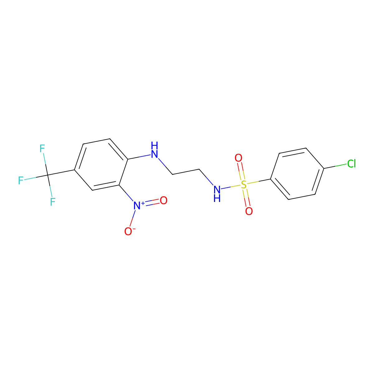 4-chloro-N-[2-[2-nitro-4-(trifluoromethyl)anilino]ethyl]benzenesulfonamide molecular structure, CAS 347355-64-0