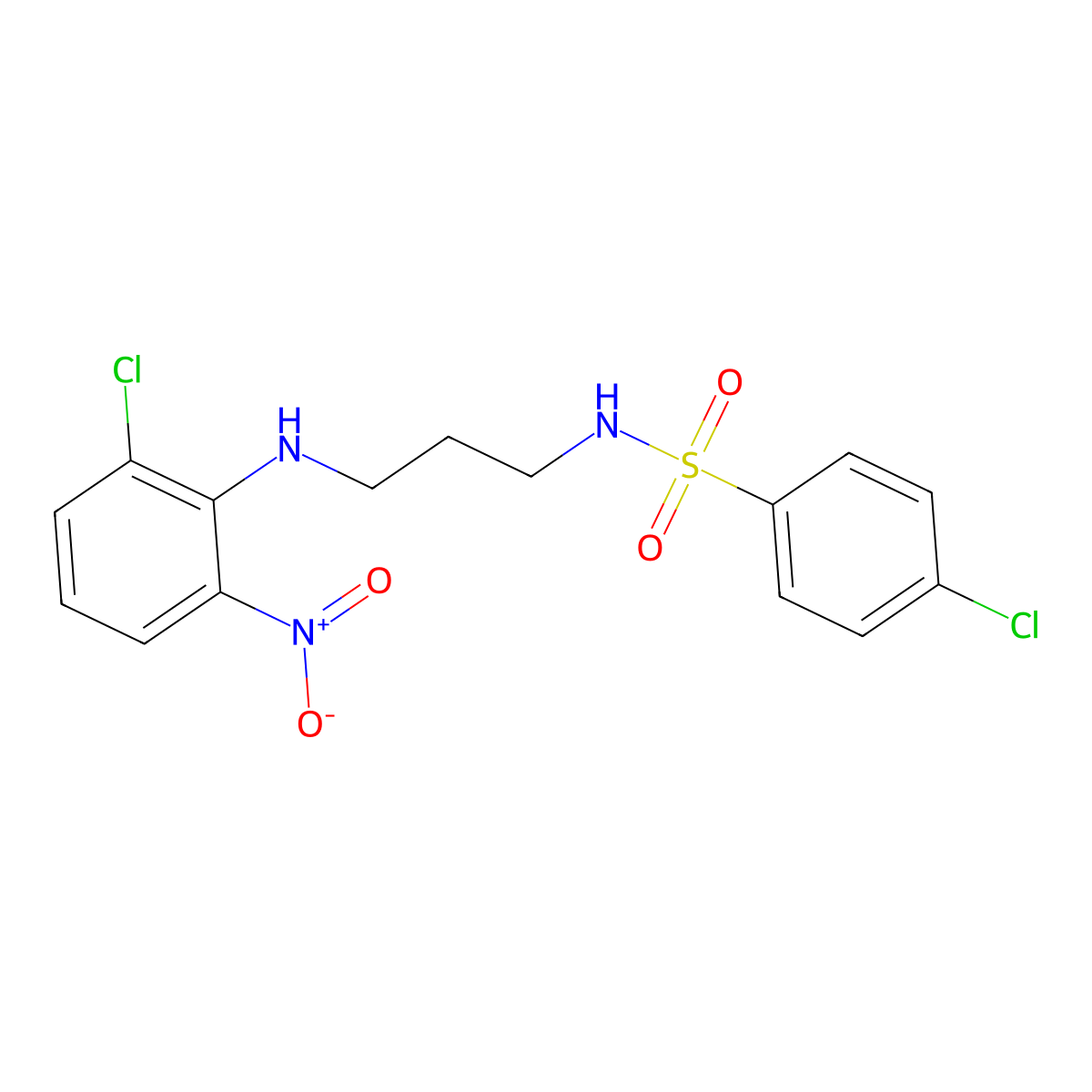 4-chloro-N-[3-(2-chloro-6-nitroanilino)propyl]benzenesulfonamide molecular structure, CAS 347355-66-2