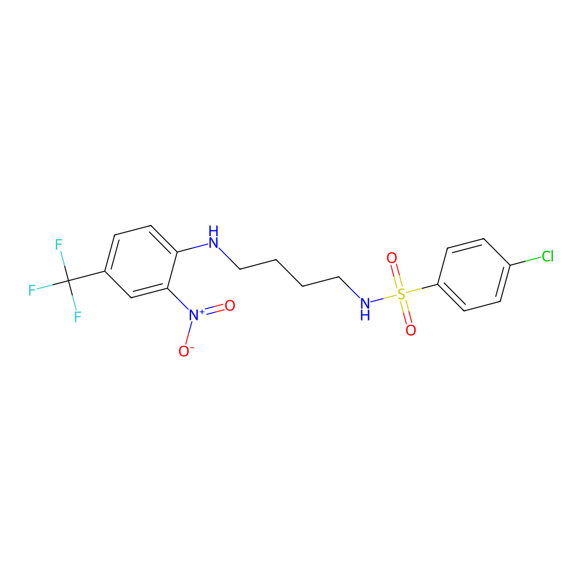 4-chloro-N-[4-[2-nitro-4-(trifluoromethyl)anilino]butyl]benzenesulfonamide molecular structure, CAS 347355-69-5