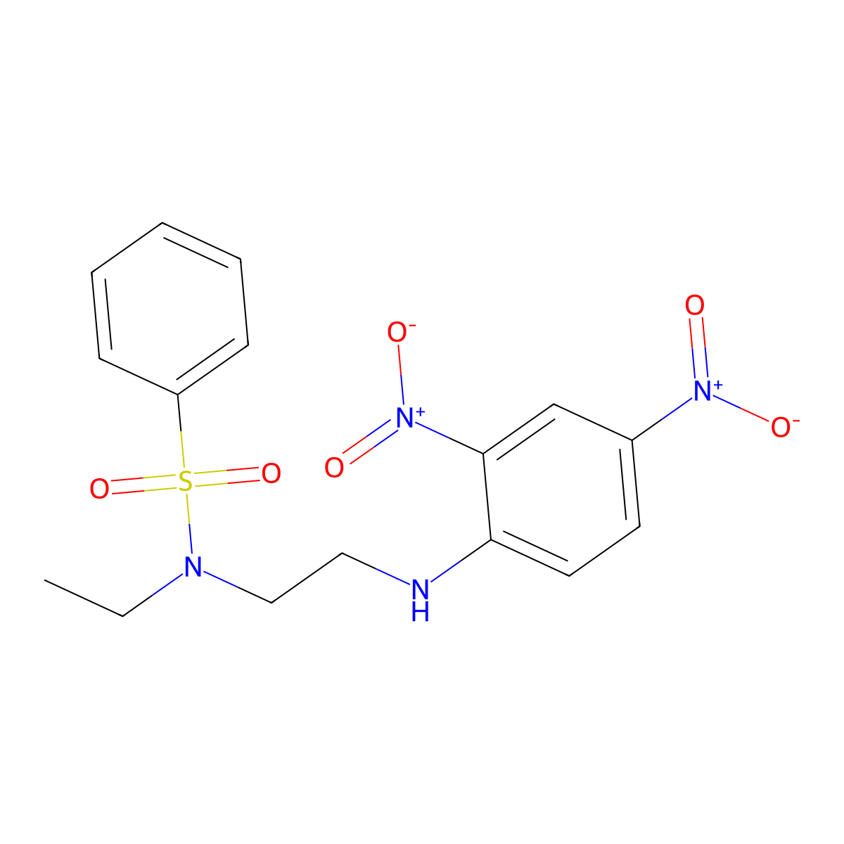 N-(2-((2,4-Dinitrophenyl)amino)ethyl)-N-ethylbenzenesulfonamide molecular structure, CAS 347355-80-0