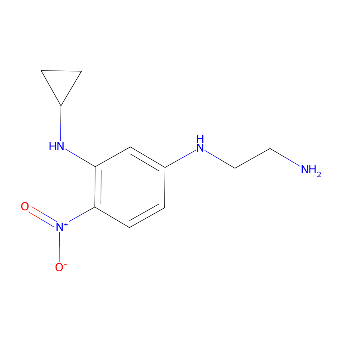 N-(2-aminoethyl)-N-[3-(cyclopropylamino)-4-nitrophenyl]amine molecular structure, CAS 347355-83-3