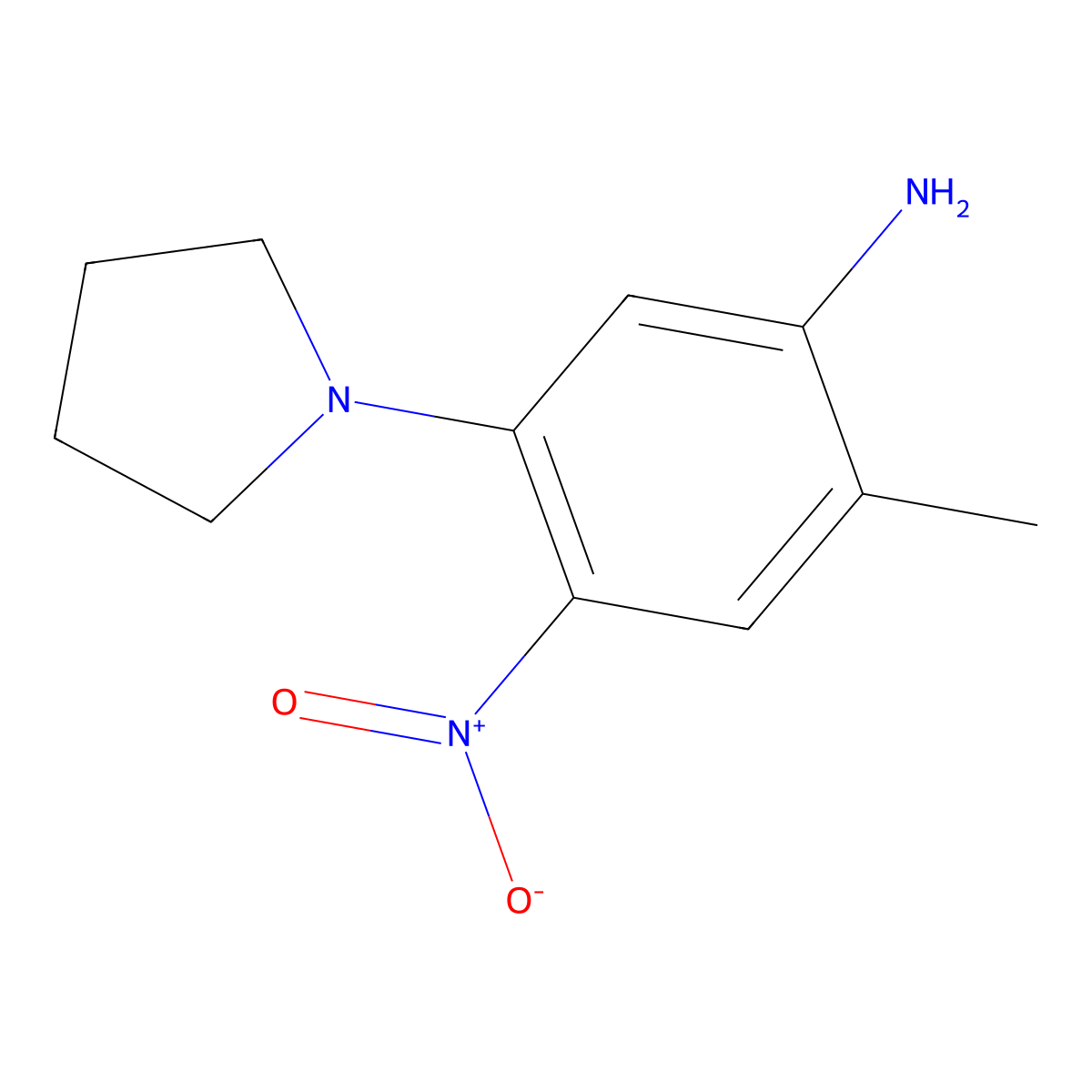 2-Methyl-4-nitro-5-(pyrrolidin-1-yl)aniline molecular structure, CAS 347355-84-4