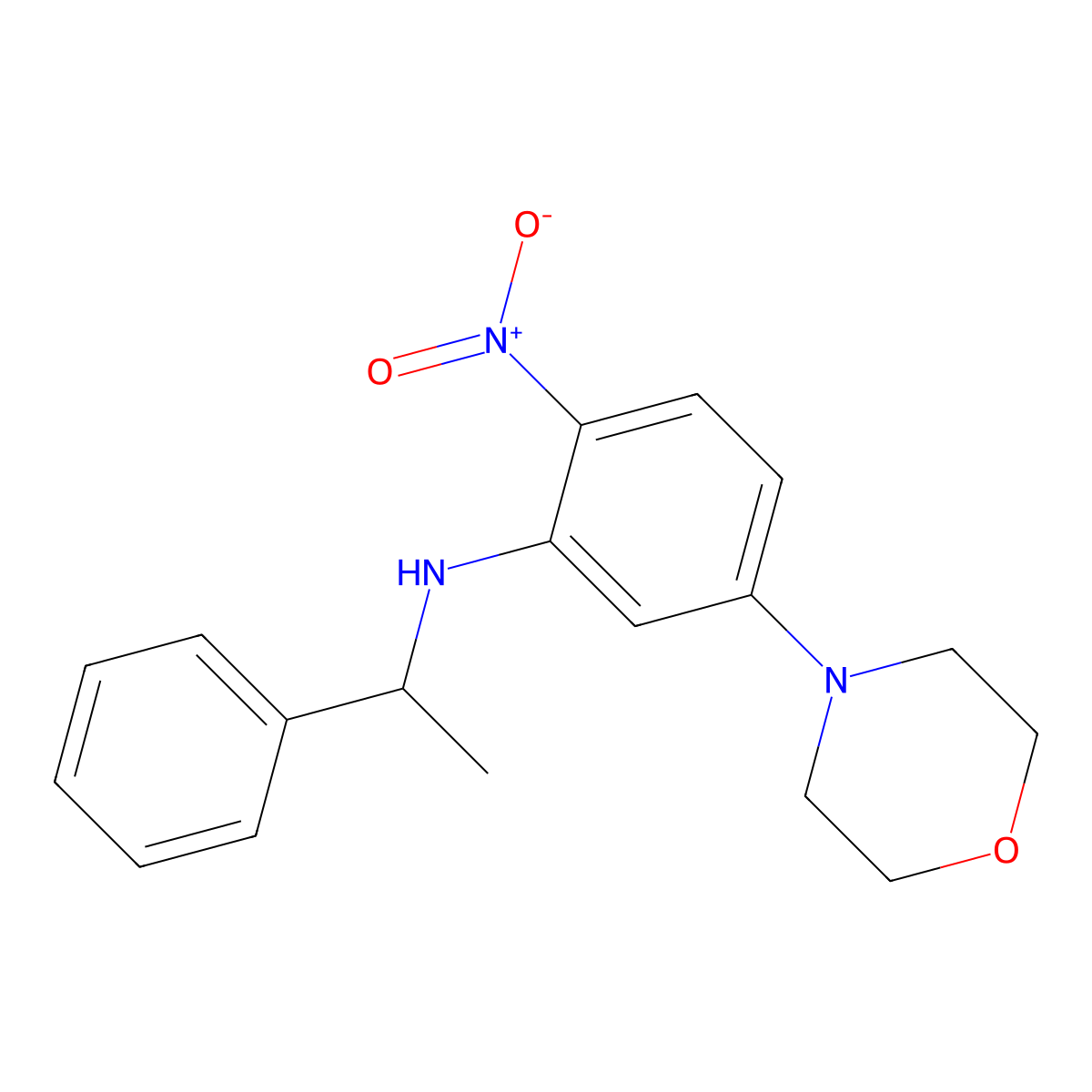 5-morpholin-4-yl-2-nitro-N-(1-phenylethyl)aniline molecular structure, CAS 347355-86-6