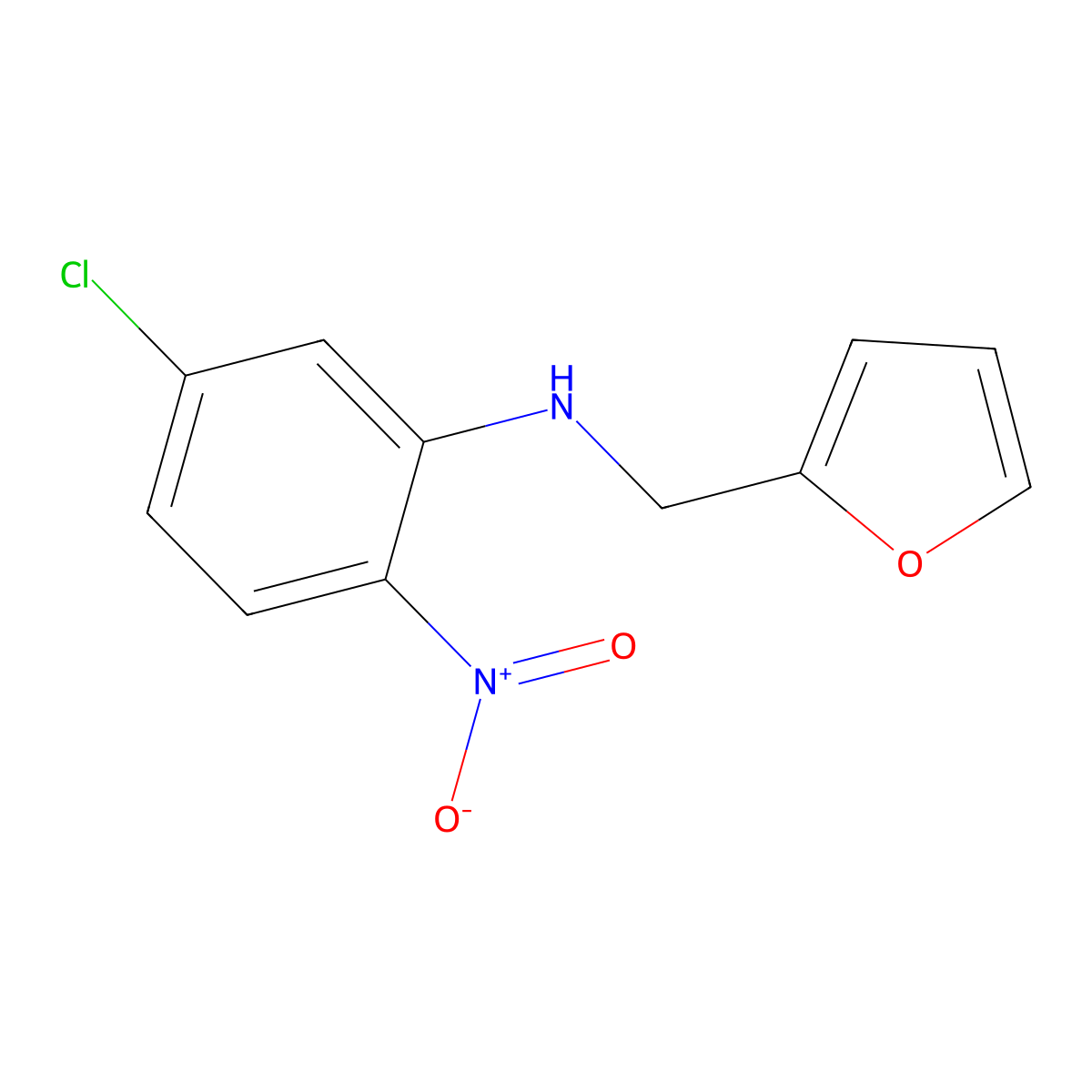5-chloro-N-(furan-2-ylmethyl)-2-nitroaniline molecular structure, CAS 347355-88-8