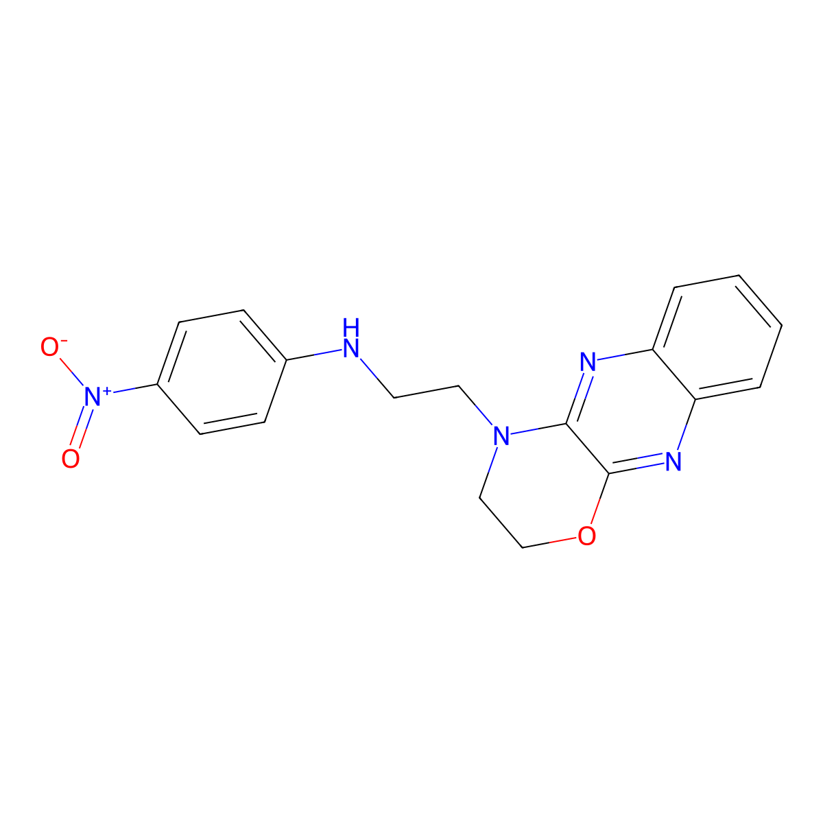 N-[2-(2,3-dihydro-[1,4]oxazino[3,2-b]quinoxalin-4-yl)ethyl]-4-nitroaniline molecular structure, CAS 347355-89-9