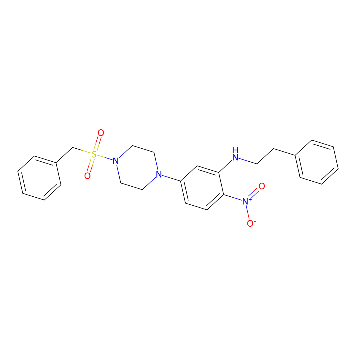 5-[4-(benzylsulfonyl)piperazin-1-yl]-2-nitro-N-(2-phenylethyl)aniline molecular structure, CAS 347355-99-1
