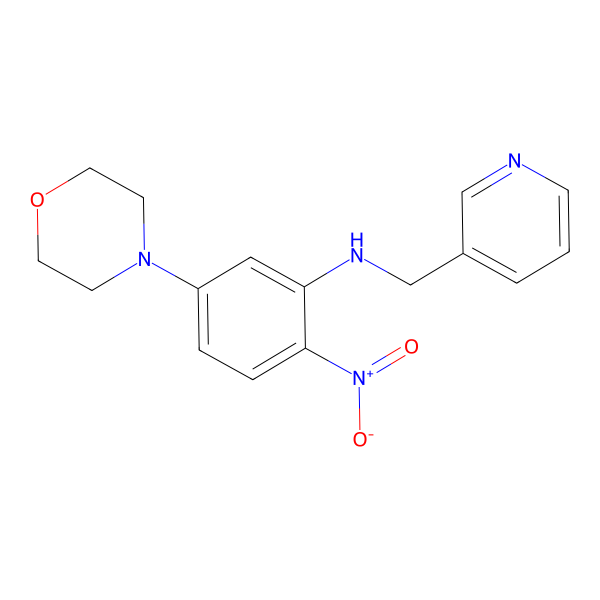 5-morpholin-4-yl-2-nitro-N-(pyridin-3-ylmethyl)aniline molecular structure, CAS 347356-05-2