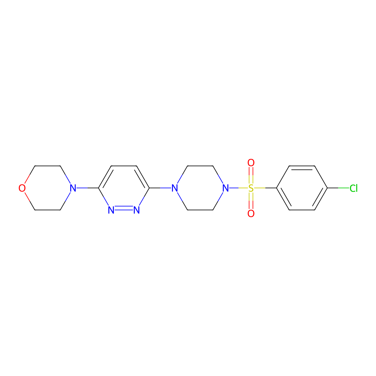 4-(6-{4-[(4-Chlorophenyl)sulfonyl]piperazin-1-yl}pyridazin-3-yl)morpholine molecular structure, CAS 347356-13-2