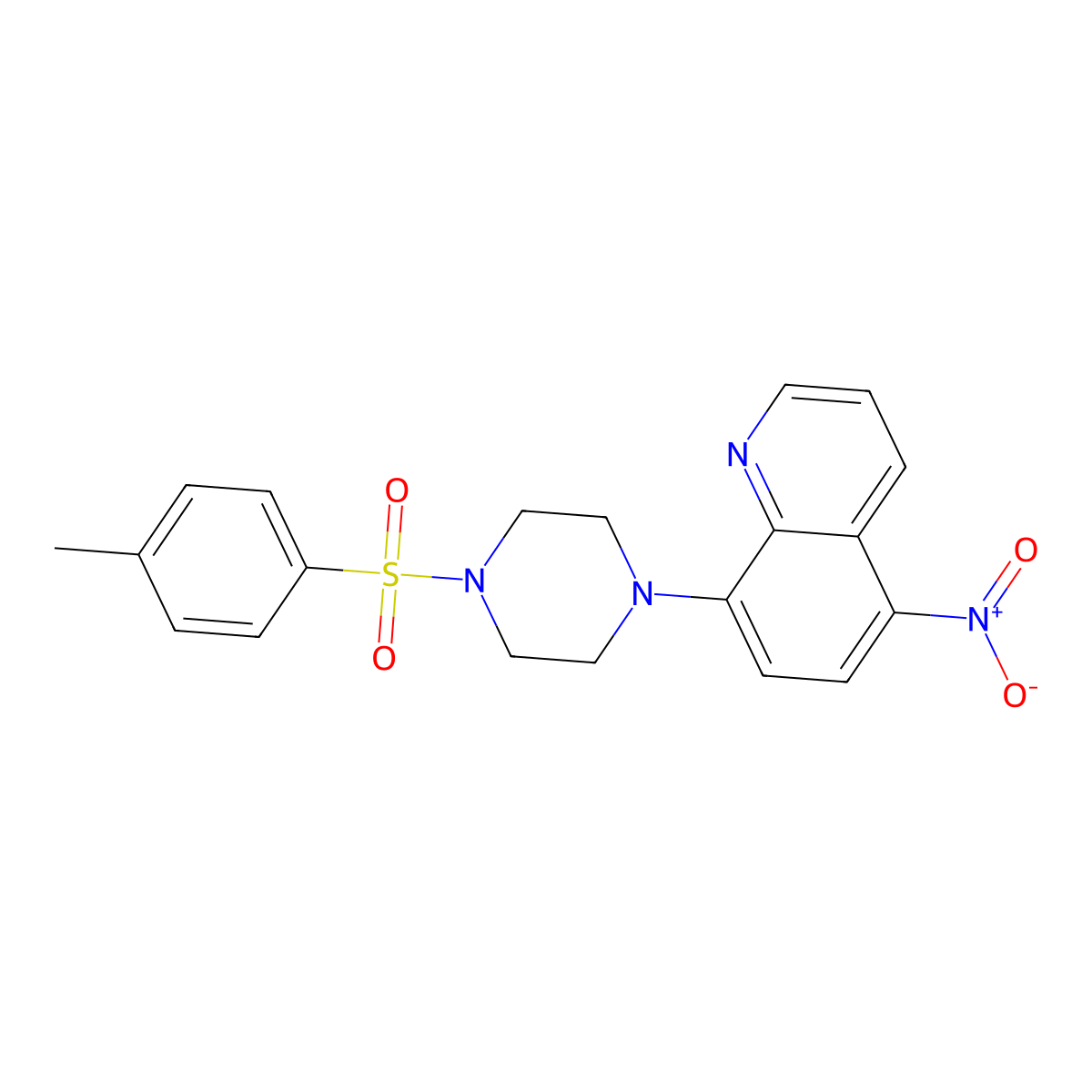 8-[4-(4-Methylphenyl)sulfonylpiperazin-1-yl]-5-nitroquinoline molecular structure, CAS 347356-14-3