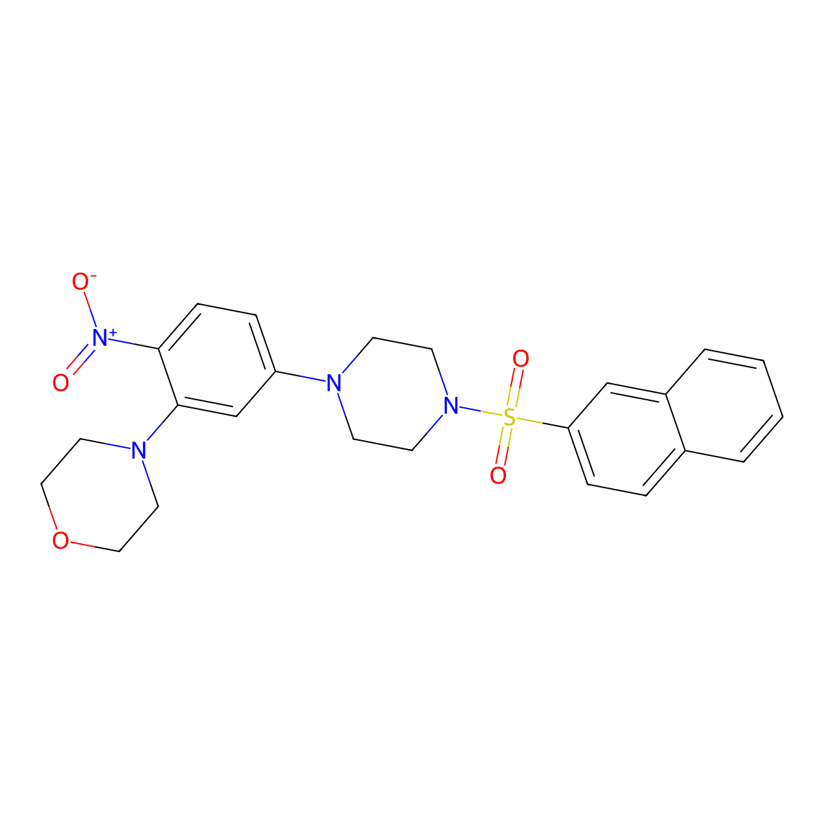 4-(3-Morpholin-4-yl-4-nitrophenyl)-1-(2-naphthylsulfonyl)piperazine molecular structure, CAS 347356-23-4