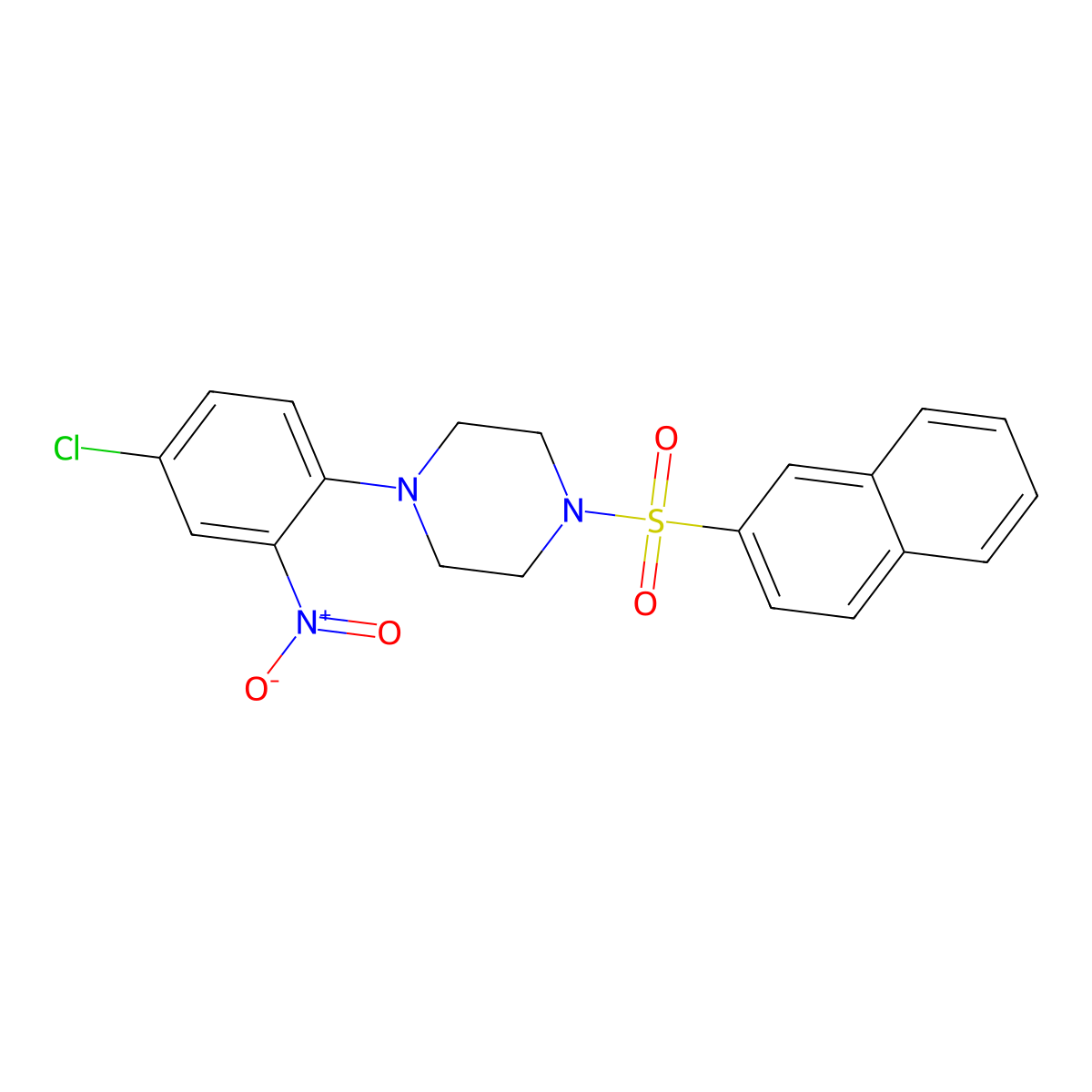 1-(4-Chloro-2-nitrophenyl)-4-naphthalen-2-ylsulfonylpiperazine molecular structure, CAS 347356-26-7