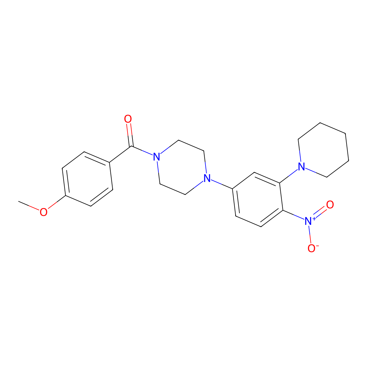 (4-Methoxyphenyl)-[4-(4-nitro-3-piperidin-1-ylphenyl)piperazin-1-yl]methanone molecular structure, CAS 347356-27-8