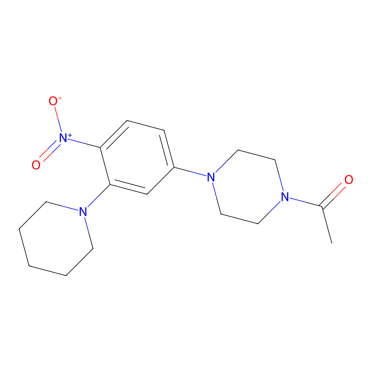 1-[4-(4-Nitro-3-piperidin-1-ylphenyl)piperazin-1-yl]ethanone molecular structure, CAS 347356-38-1