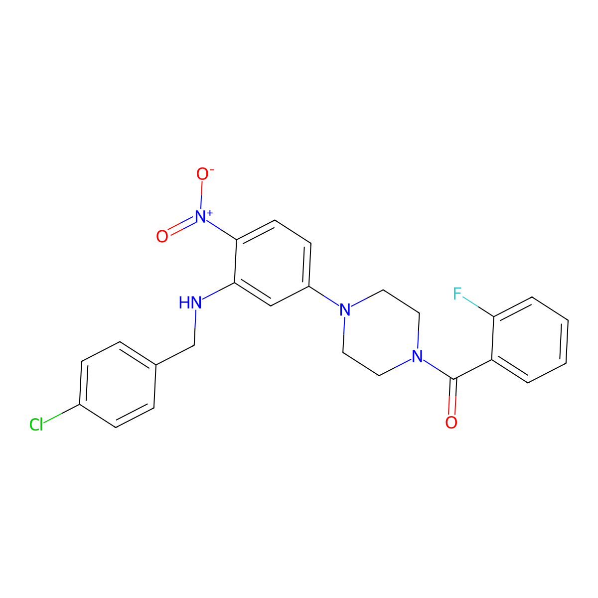 [4-[3-[(4-Chlorophenyl)methylamino]-4-nitrophenyl]piperazin-1-yl]-(2-fluorophenyl)methanone molecular structure, CAS 347356-42-7