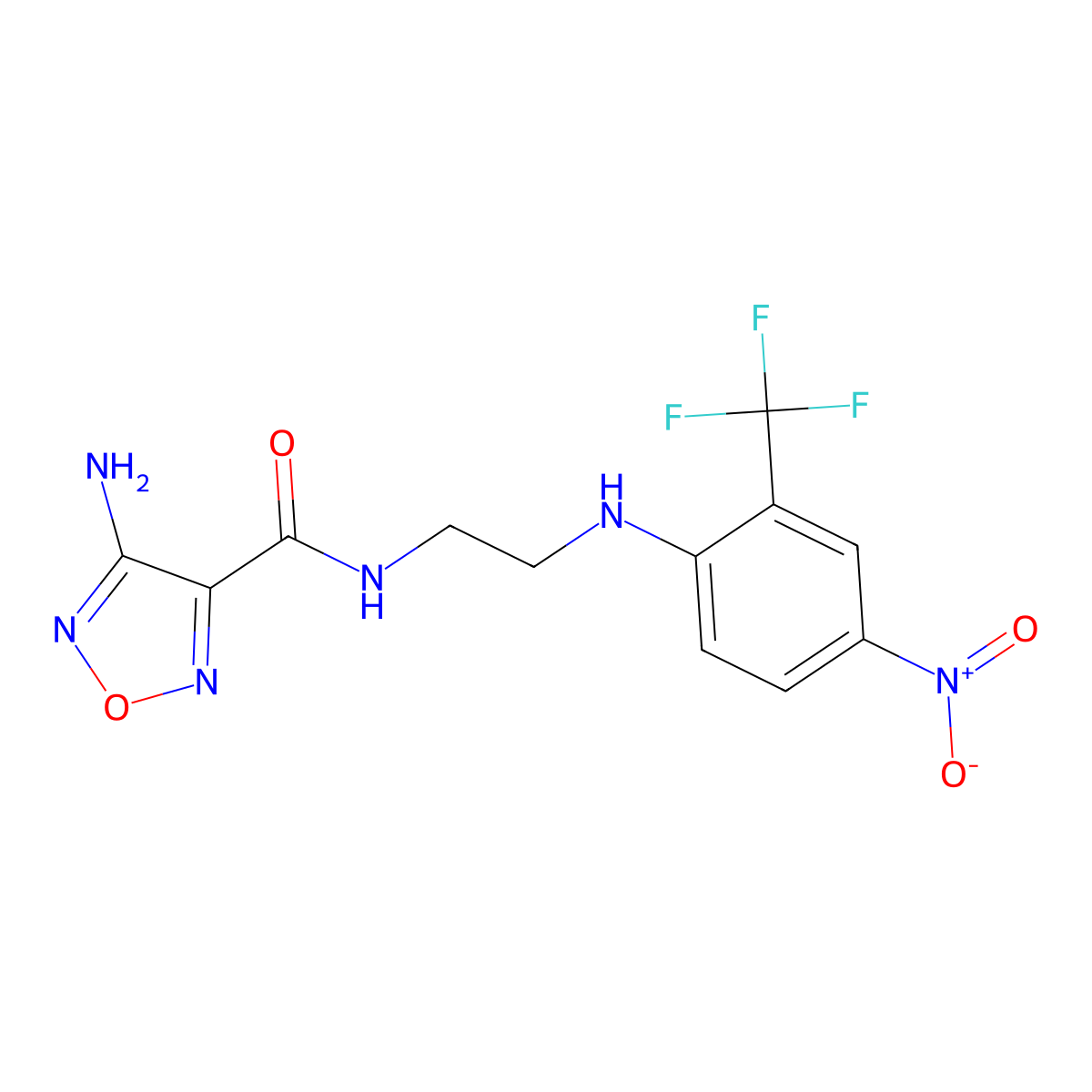 4-amino-N-[2-[4-nitro-2-(trifluoromethyl)anilino]ethyl]-1,2,5-oxadiazole-3-carboxamide molecular structure, CAS 347356-43-8