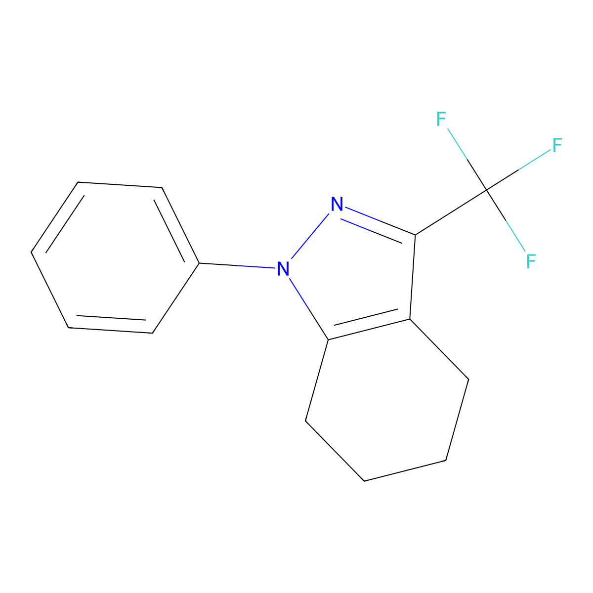 1-phenyl-3-(trifluoromethyl)-4,5,6,7-tetrahydro-1H-indazole molecular structure, CAS 347361-52-8