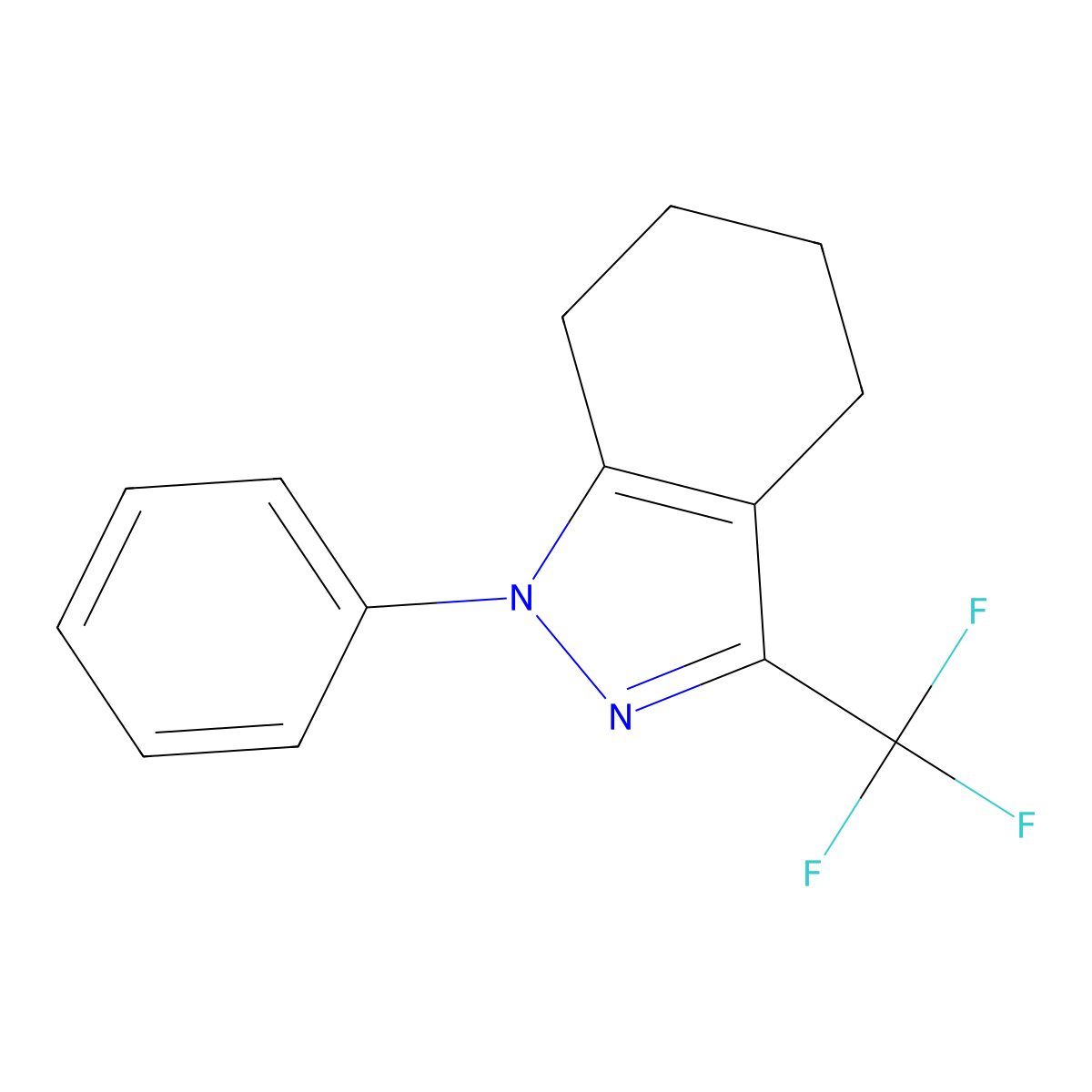 1-phenyl-3-(trifluoromethyl)-4,5,6,7-tetrahydro-1H-indazole molecular structure, CAS 347361-52-8