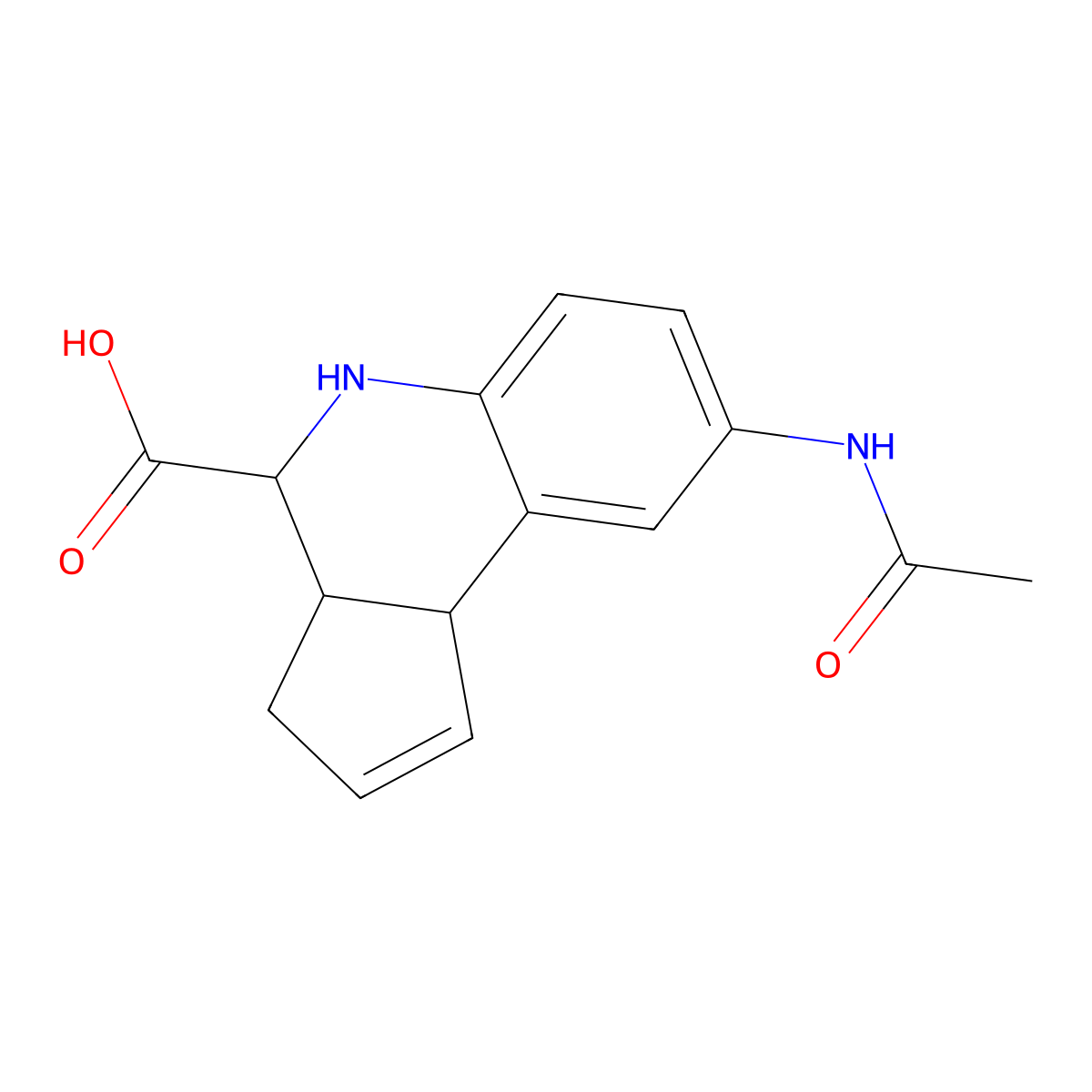 8-acetamido-3a,4,5,9b-tetrahydro-3H-cyclopenta[c]quinoline-4-carboxylic acid molecular structure, CAS 347362-65-6