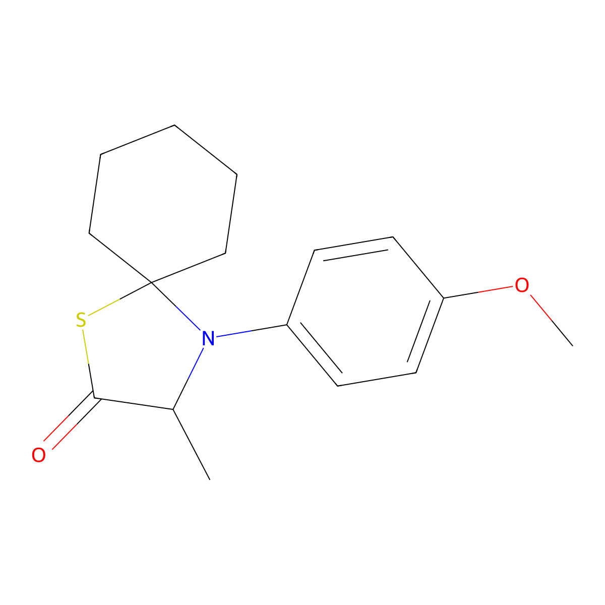 4-(4-Methoxyphenyl)-3-methyl-1-thia-4-azaspiro[4.5]decan-2-one molecular structure, CAS 347363-33-1