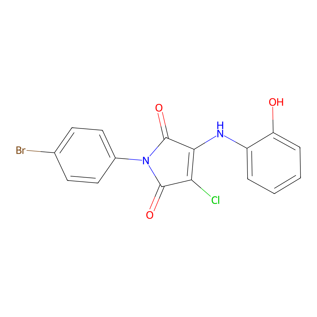 1-(4-Bromophenyl)-3-chloro-4-(2-hydroxyanilino)pyrrole-2,5-dione molecular structure, CAS 347364-39-0