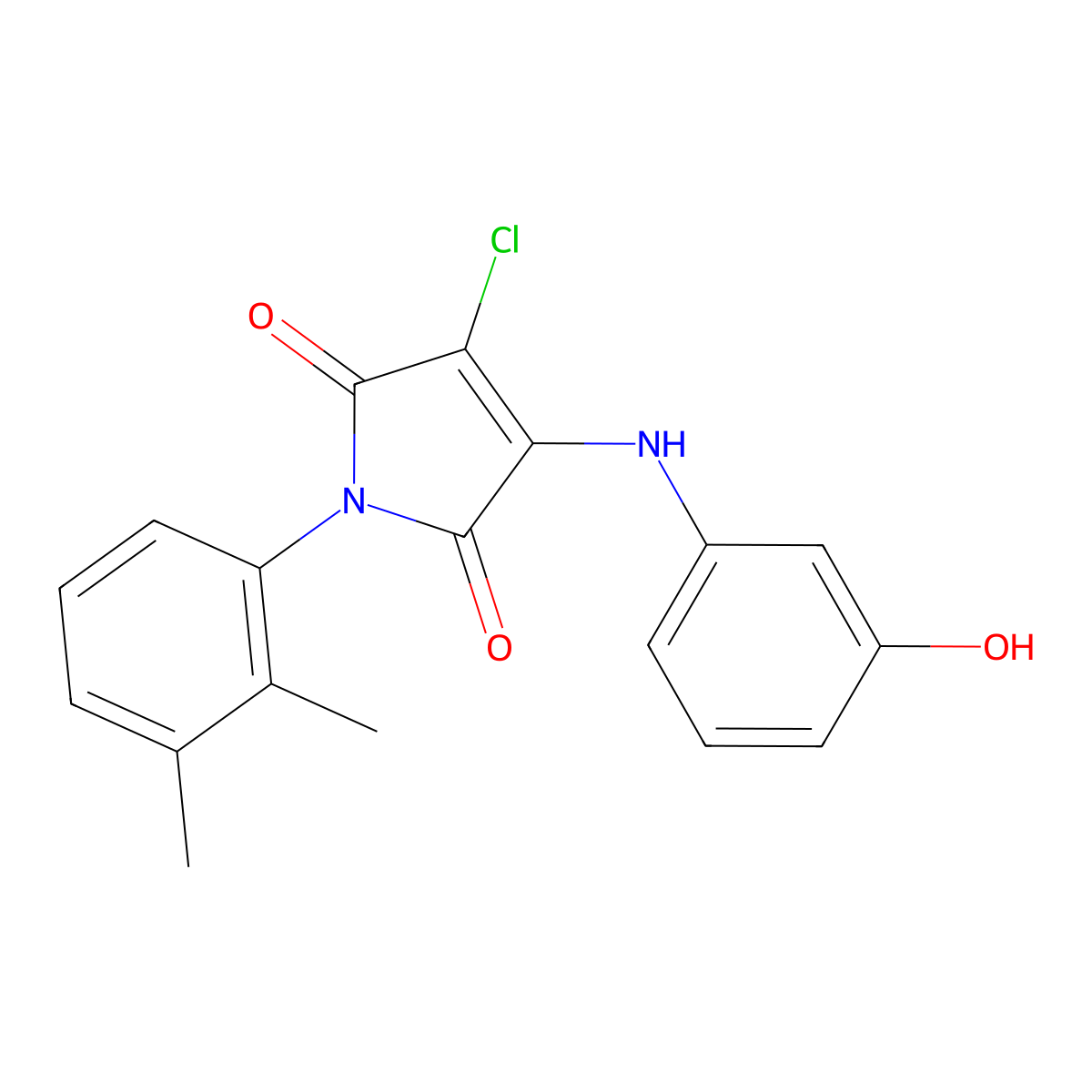 3-Chloro-1-(2,3-dimethylphenyl)-4-(3-hydroxyanilino)pyrrole-2,5-dione molecular structure, CAS 347364-41-4