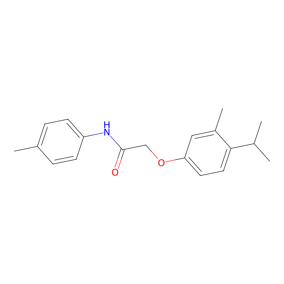 N-(4-methylphenyl)-2-(3-methyl-4-propan-2-ylphenoxy)acetamide molecular structure, CAS 347364-50-5