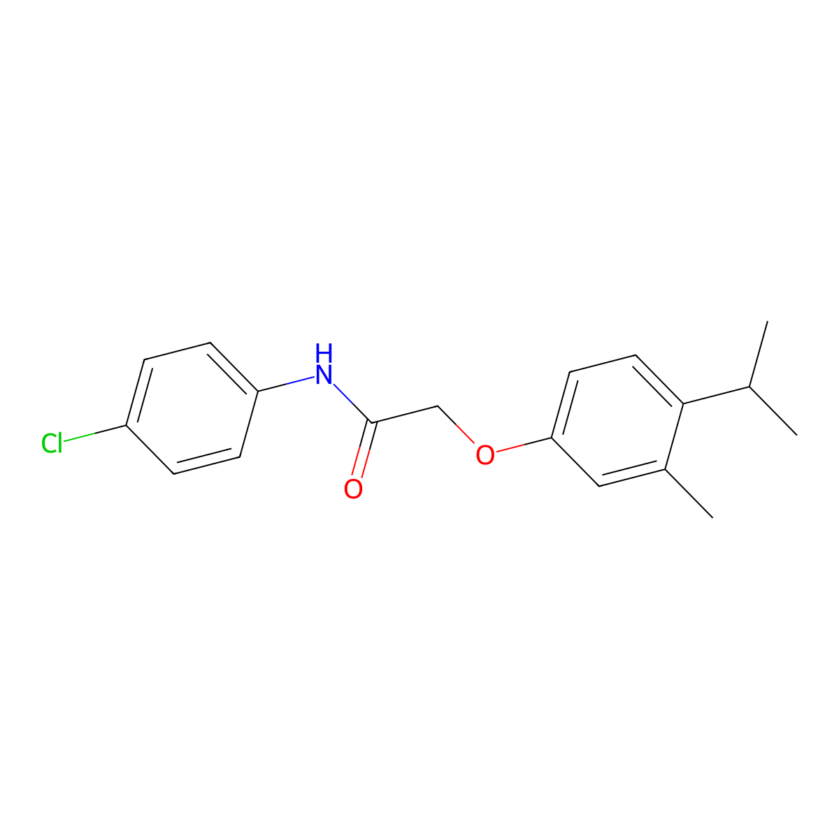 N-(4-chlorophenyl)-2-(4-isopropyl-3-methylphenoxy)acetamide molecular structure, CAS 347364-58-3
