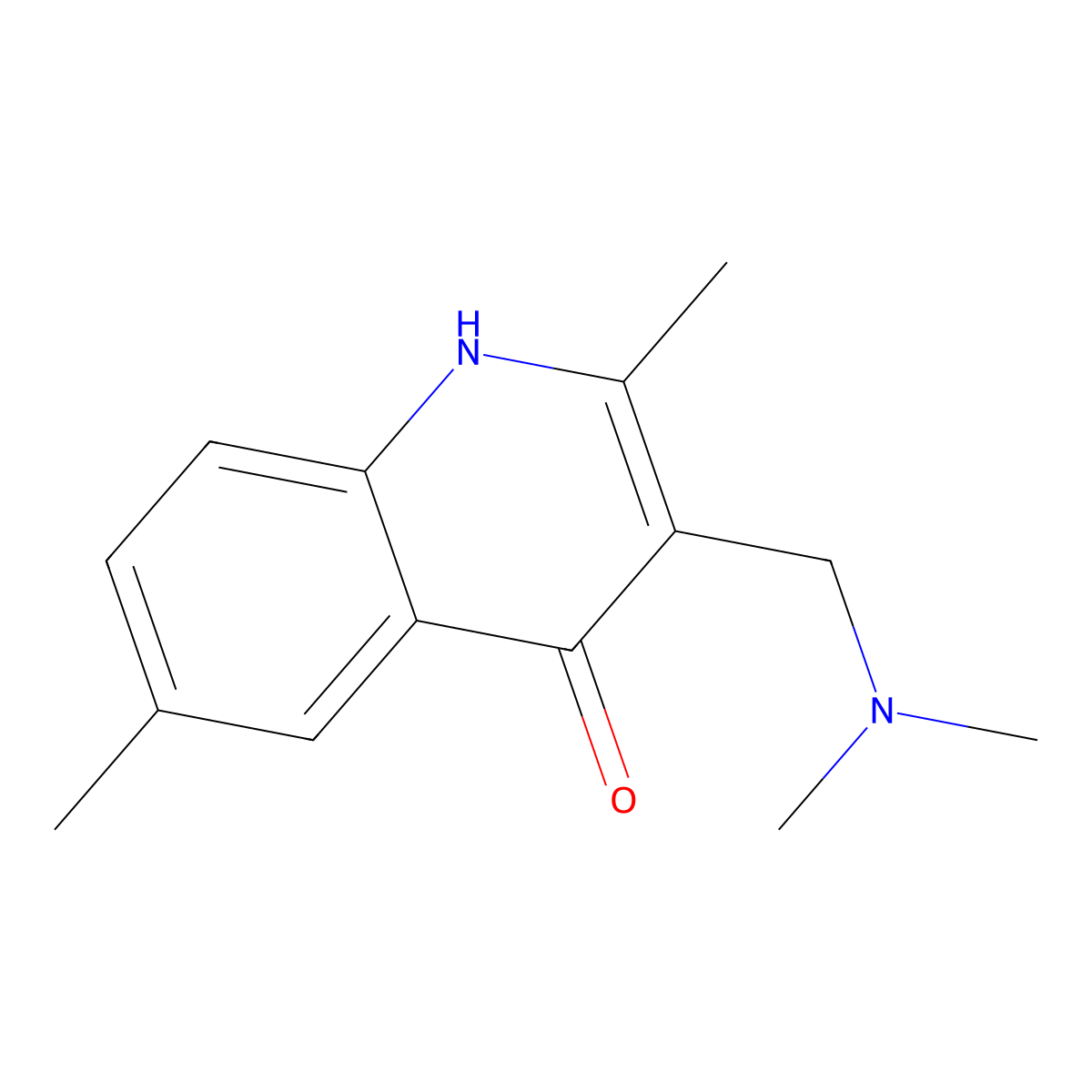 3-Dimethylaminomethyl-2,6-dimethyl-quinolin-4-ol molecular structure, CAS 347364-80-1