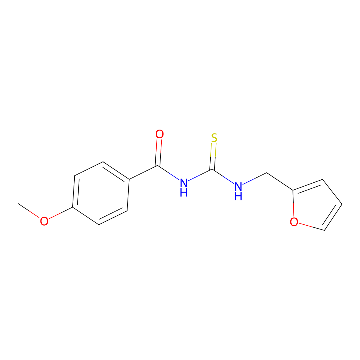 N-(furan-2-ylmethylcarbamothioyl)-4-methoxybenzamide molecular structure, CAS 347364-89-0