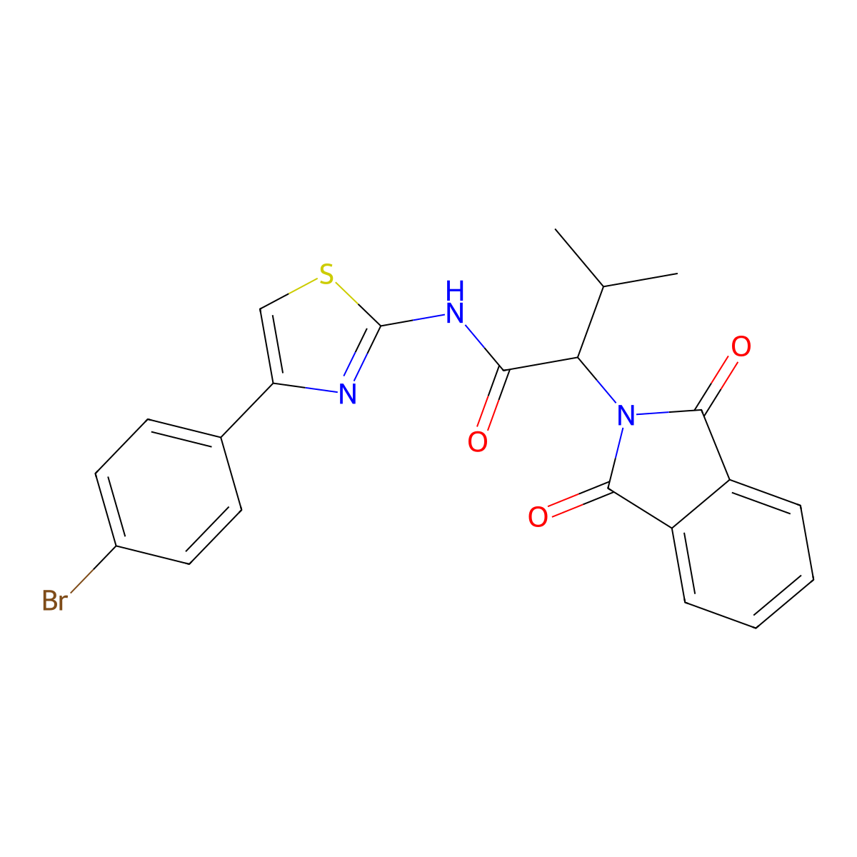N-[4-(4-bromophenyl)-1,3-thiazol-2-yl]-2-(1,3-dioxoisoindol-2-yl)-3-methylbutanamide molecular structure, CAS 347365-25-7