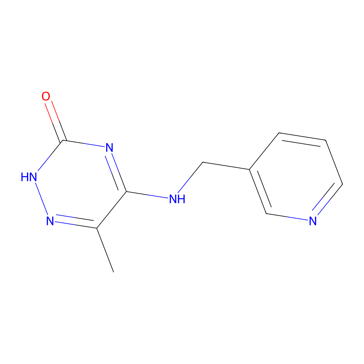 6-methyl-5-((pyridin-3-ylmethyl)amino)-1,2,4-triazin-3(2H)-one molecular structure, CAS 347365-31-5