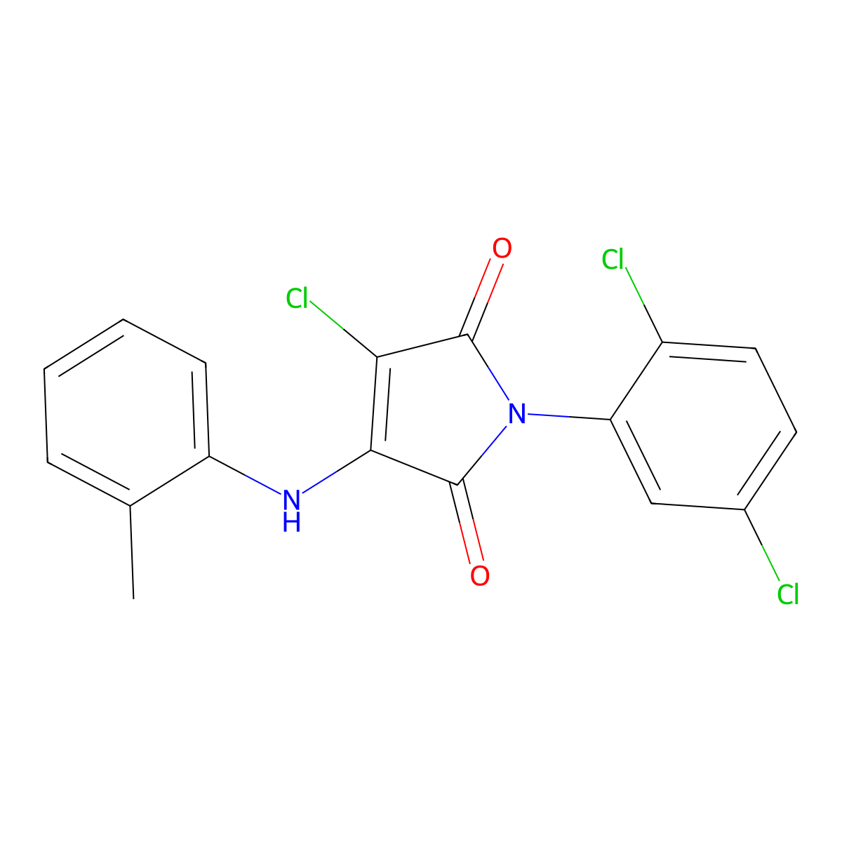 3-Chloro-1-(2,5-dichlorophenyl)-4-(2-methylanilino)pyrrole-2,5-dione molecular structure, CAS 347365-47-3