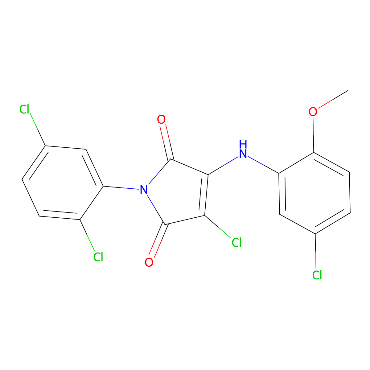 3-Chloro-4-(5-chloro-2-methoxyanilino)-1-(2,5-dichlorophenyl)pyrrole-2,5-dione molecular structure, CAS 347365-48-4