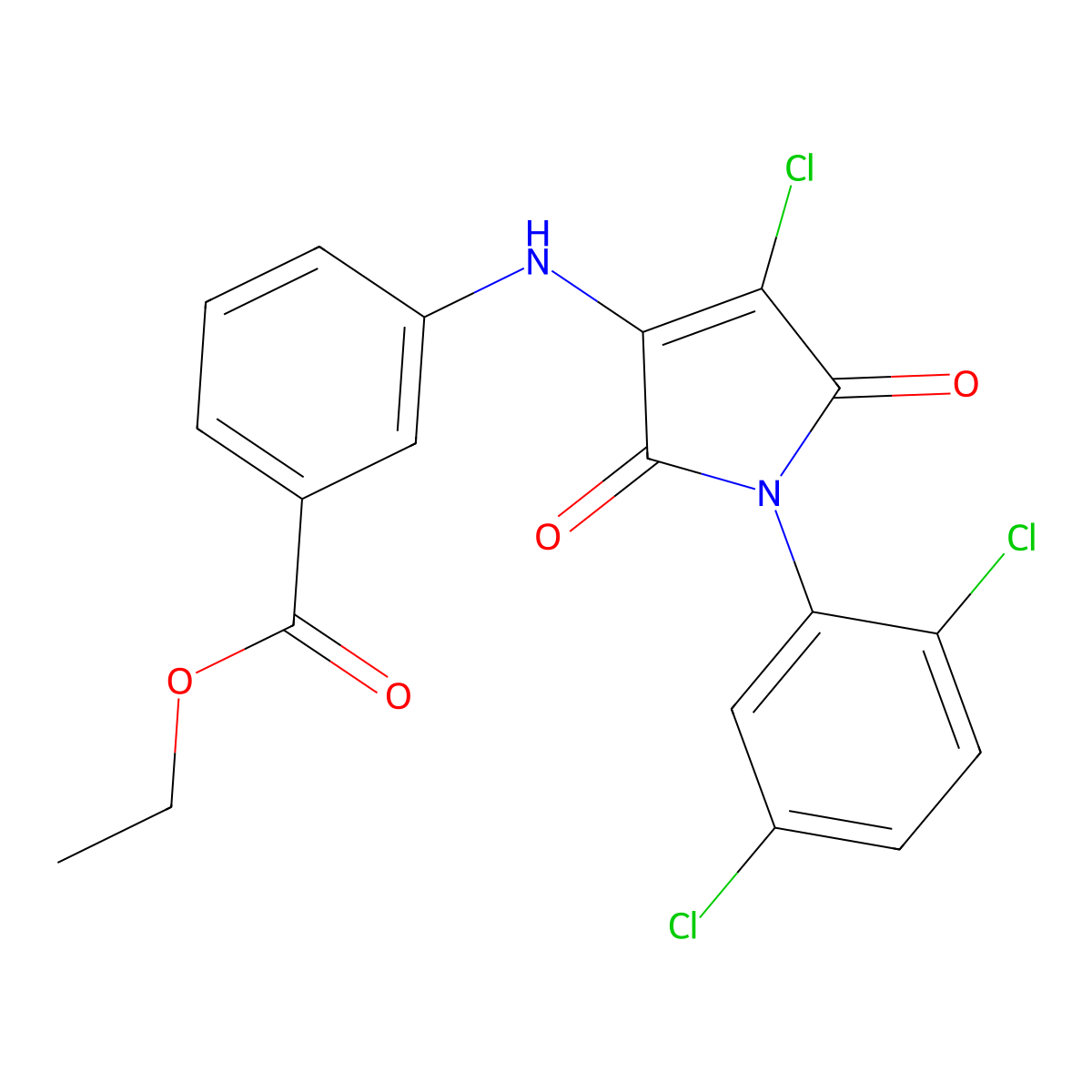 Ethyl 3-[[4-chloro-1-(2,5-dichlorophenyl)-2,5-dioxopyrrol-3-yl]amino]benzoate molecular structure, CAS 347365-51-9