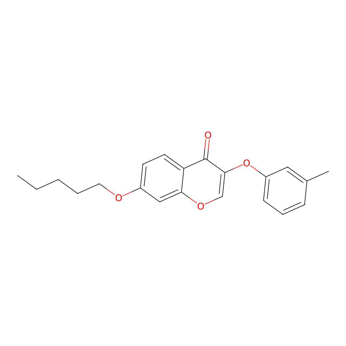 3-(3-methylphenoxy)-7-(pentyloxy)-4H-chromen-4-one molecular structure, CAS 347365-95-1