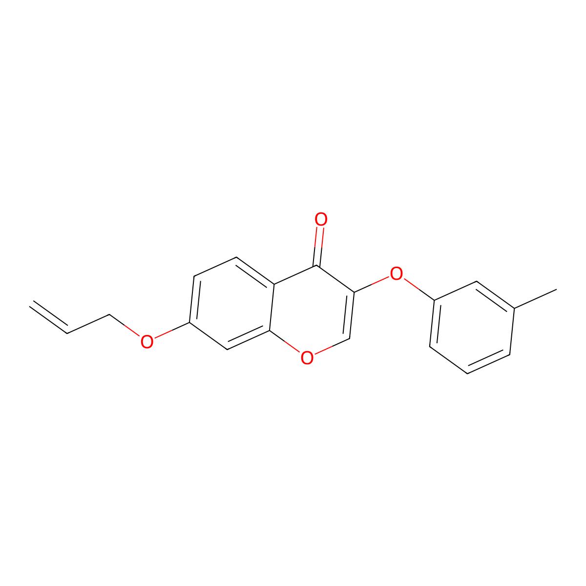 3-(3-Methylphenoxy)-7-prop-2-enoxychromen-4-one molecular structure, CAS 347365-97-3