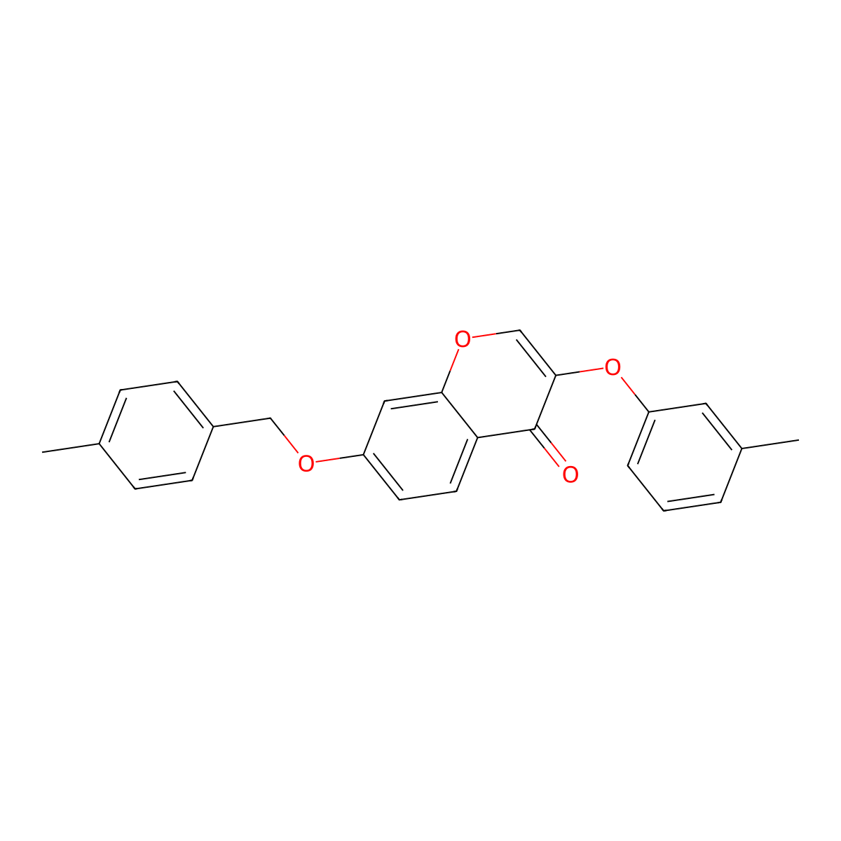 3-(3-Methylphenoxy)-7-[(4-methylphenyl)methoxy]chromen-4-one molecular structure, CAS 347366-01-2