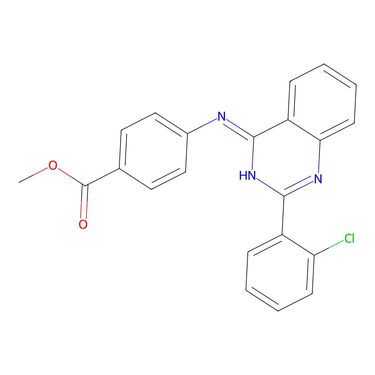 Methyl 4-{[2-(2-chlorophenyl)-4-quinazolinyl]amino}benzoate molecular structure, CAS 347366-43-2
