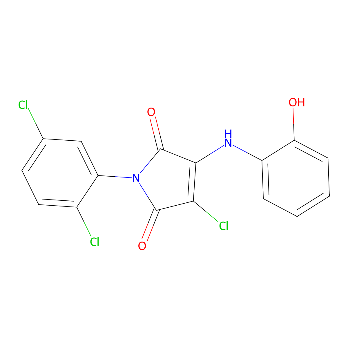 3-Chloro-1-(2,5-dichlorophenyl)-4-(2-hydroxyanilino)pyrrole-2,5-dione molecular structure, CAS 347366-49-8