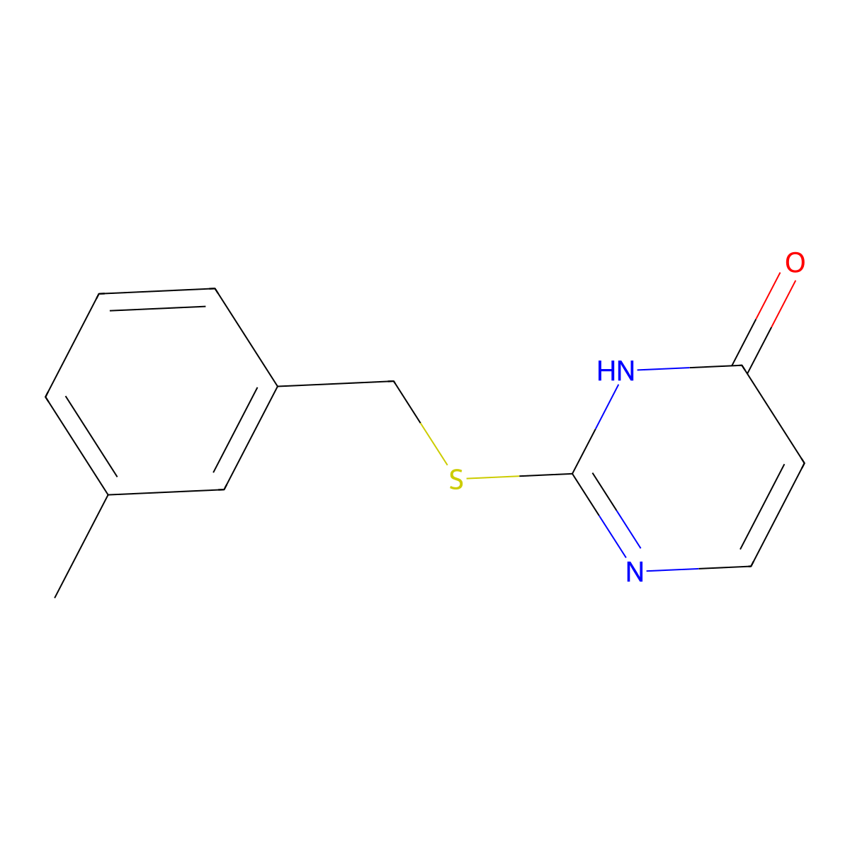 2-[(3-methylbenzyl)sulfanyl]-4(3H)-pyrimidinone molecular structure, CAS 347366-55-6