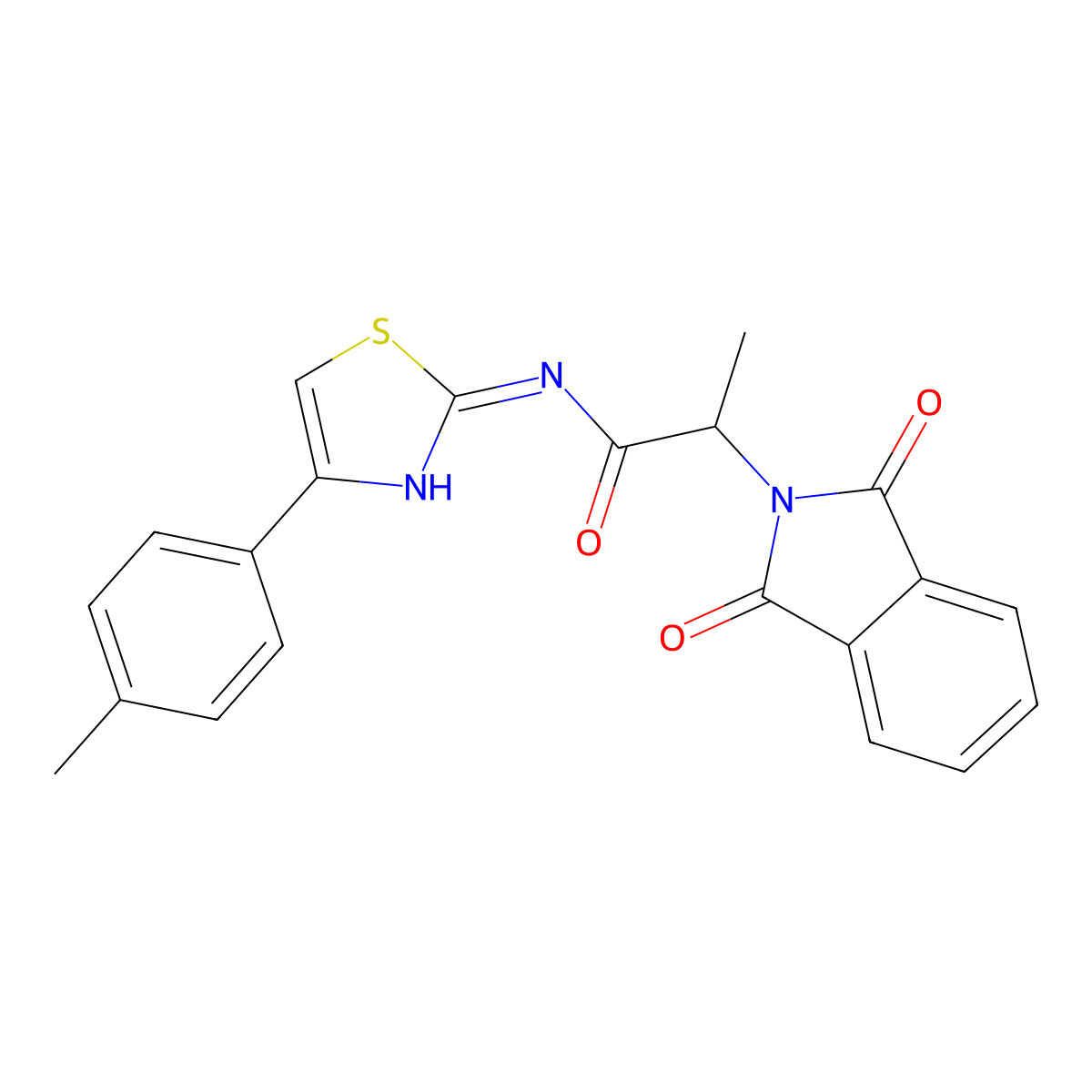 2-(1,3-dioxo-1,3-dihydro-2H-isoindol-2-yl)-N-[(2E)-4-(4-methylphenyl)-1,3-thiazol-2(3H)-ylidene]propanamide molecular structure, CAS 347366-65-8
