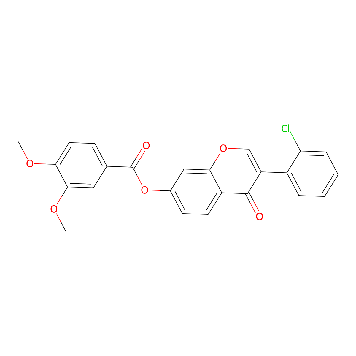 3-(2-chlorophenyl)-4-oxo-4H-chromen-7-yl 3,4-dimethoxybenzoate molecular structure, CAS 347366-67-0
