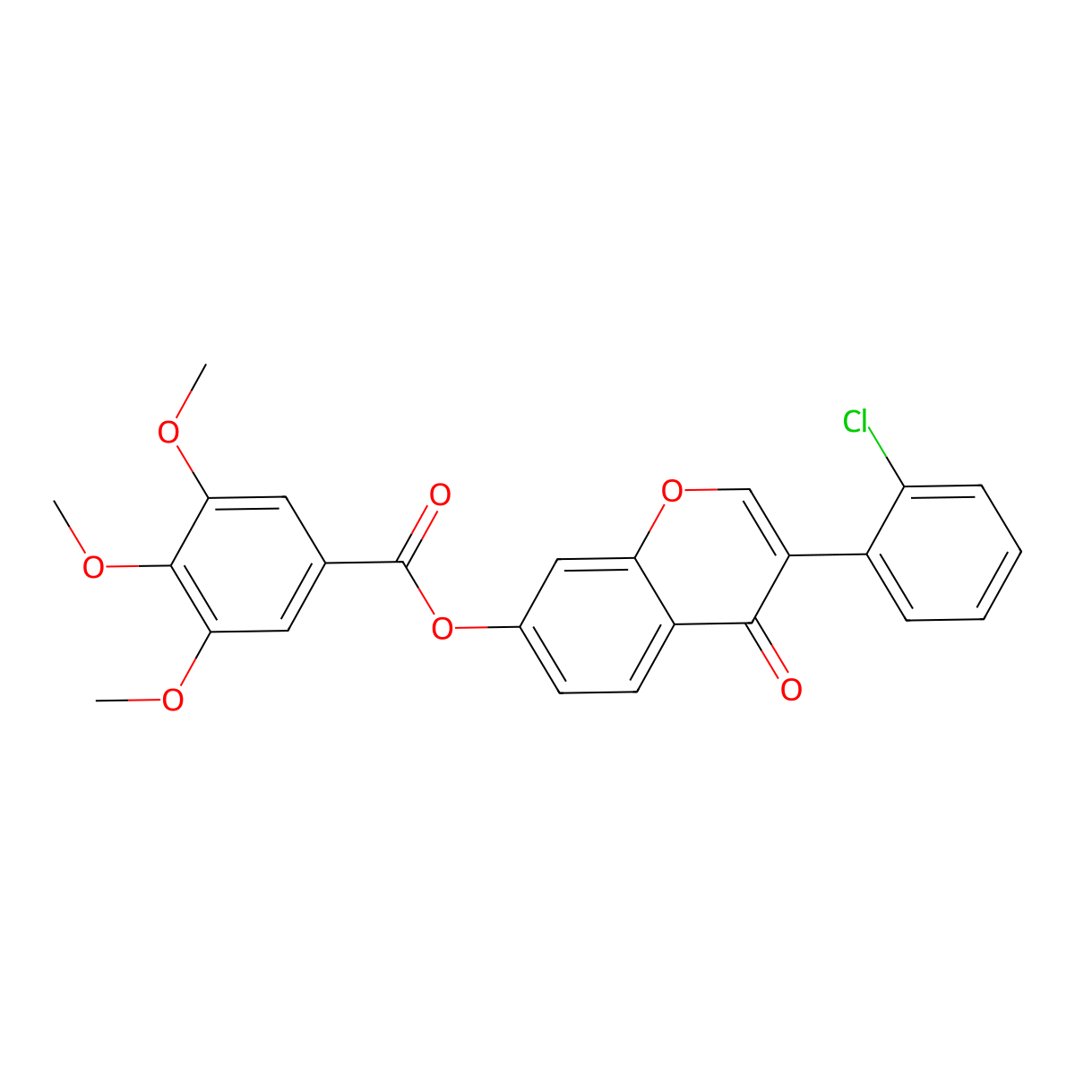 3-(2-chlorophenyl)-4-oxo-4H-chromen-7-yl 3,4,5-trimethoxybenzoate molecular structure, CAS 347366-69-2