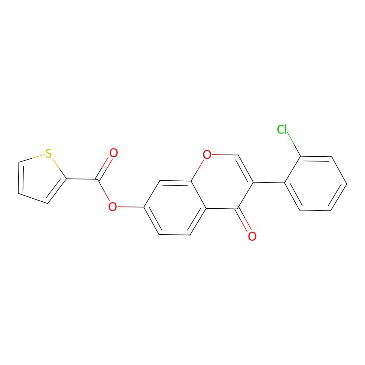 3-(2-chlorophenyl)-4-oxo-4H-chromen-7-yl thiophene-2-carboxylate molecular structure, CAS 347366-70-5